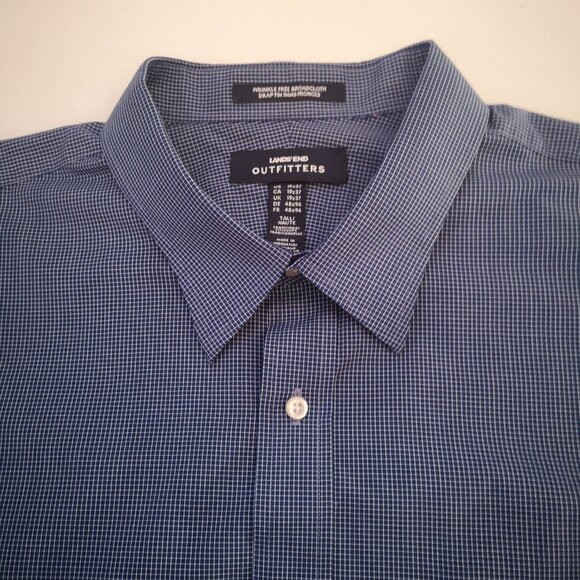 Lands' End Outfitters Men's Size 19 Tall Wrinkle Free Dress Shirt - Picture 4 of 13